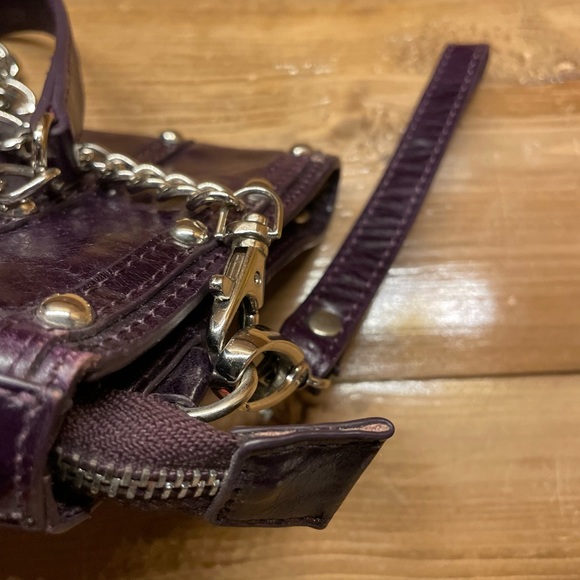 Robert Dice Deep Purple Purse Crossbody Bag Clutch with Studs - Picture 13 of 16